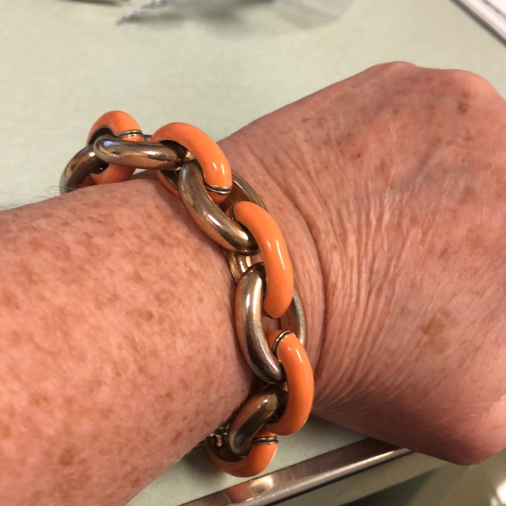 Beautiful orange & gold clasp bracelet